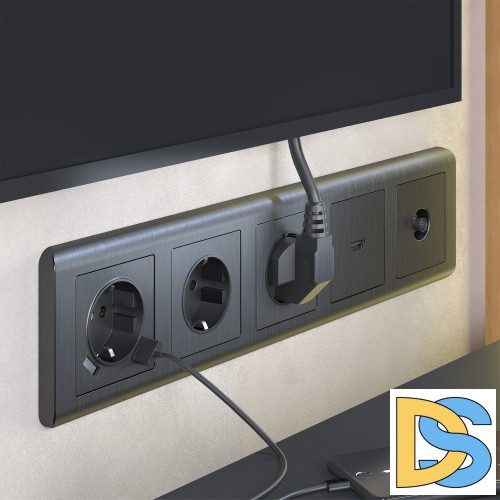 Накладка для розетки HDMI Werkel (графит рифленый) WL04-HDMI-CP