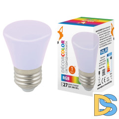 Лампа светодиодная Volpe Decor color LED-D45-1W/RGB/E27/FR/С BELL UL-00005805