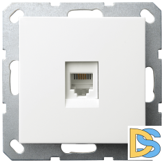 Интернет розетка Jasmart разъем RJ45 с накладкой белый глянцевый G6105W