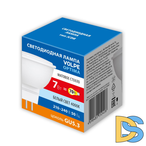 Лампа светодиодная Volpe Optima LED-JCDR-7W/4000K/GU5.3/FR/SLS UL-00008836