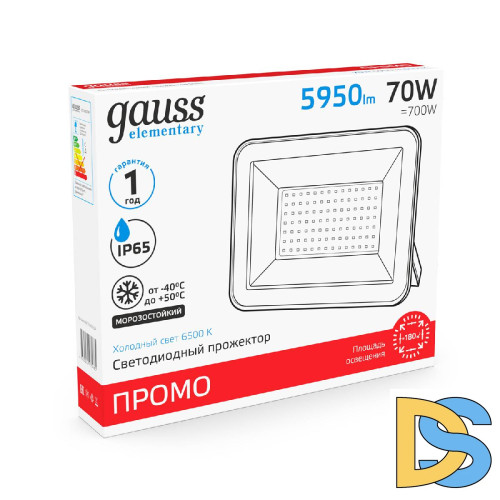 Прожектор светодиодный Gauss Elementary 70W 6500К 613100370P