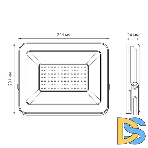 Прожектор светодиодный Gauss Elementary 70W 6500К 613100370P