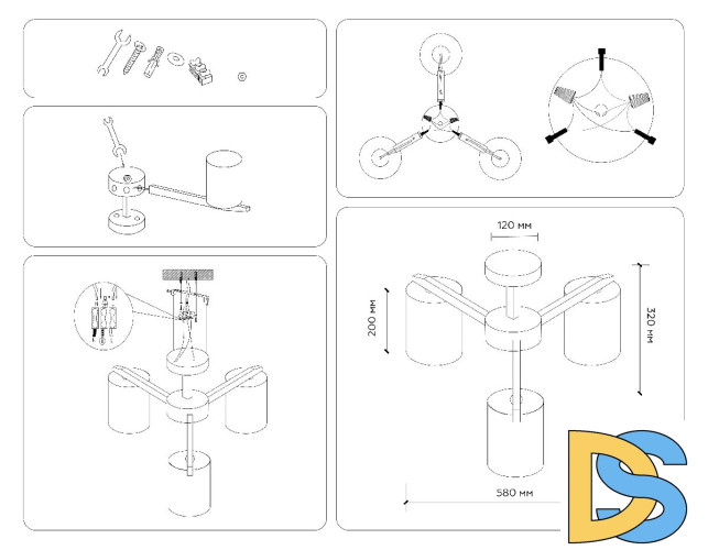 Люстра на штанге Ambrella Light Loft TR83112