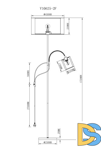 Торшер Moderli Room V10625-2F