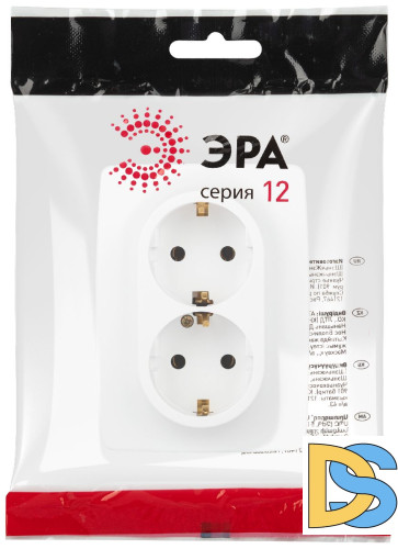 Розетка двухместная Эра 12-2106-01М Б0065721