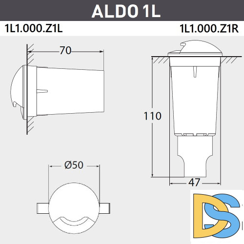 Грунтовый светильник Fumagalli Aldo 1L1.000.000.LXZ1L
