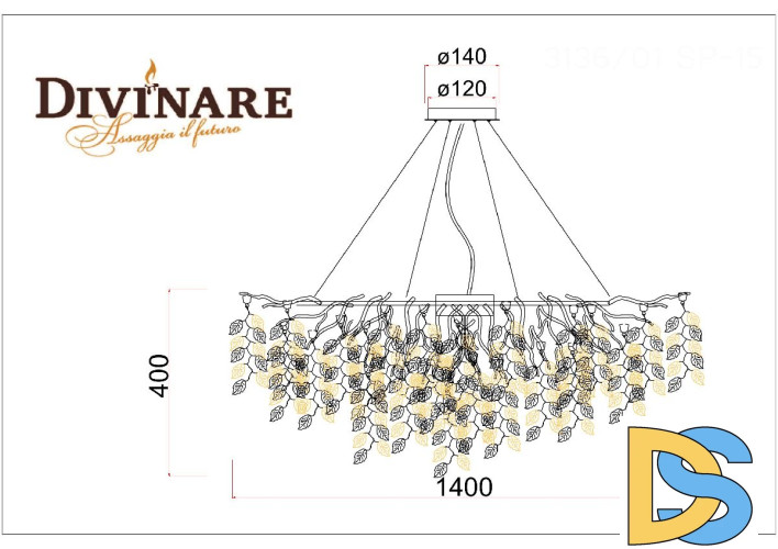 Подвесная люстра Divinare Salice 3136/01 SP-15