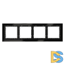 Рамка стеклянная VOLTUM S70 на 4 поста, (черный,стекло)