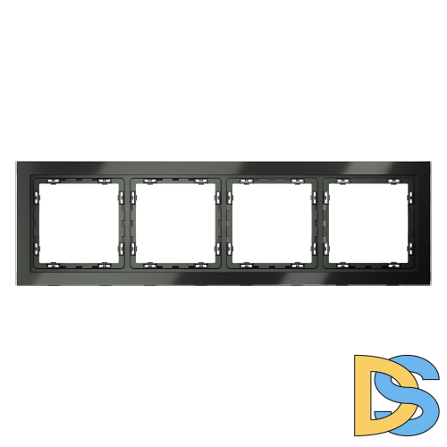 Рамка стеклянная VOLTUM S70 на 4 поста, (титан, стекло)