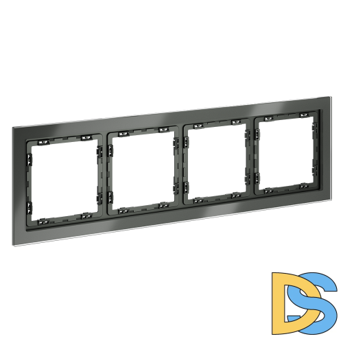 Рамка стеклянная VOLTUM S70 на 4 поста, (титан, стекло)