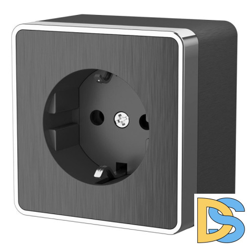 Розетка с заземлением Werkel Gallant графит рифленый W5071004 4690389164484