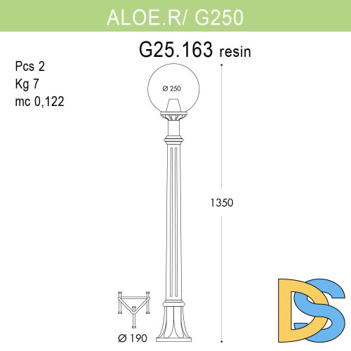 Уличный светильник Fumagalli Aloe R/G250 G25.163.000.AZE27