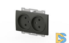 Розетка двухместная без заземления ELBI Zena Vega 609-011100-908