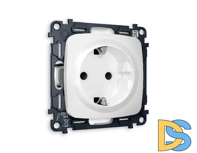 Комплект механизма розетки с/з со шторками Ambrella Volt Omega MO127010