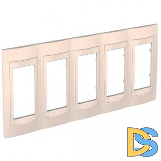 Рамка 5-ая (пятерная), Бежевый, серия Unica, Schneider Electric