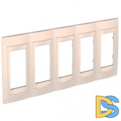 Рамка 5-ая (пятерная), Бежевый, серия Unica, Schneider Electric
