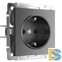 Розетка с заземлением и шторками Werkel графит W1171164 4690389194412 a063104