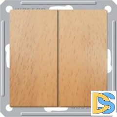 Выключатель 2-клавишный проходной (с двух мест), Бук (пластик), серия Wessen 59, Schneider Electric