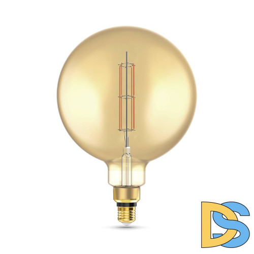 Лампа светодиодная филаментная Gauss E27 6W 2700K шар янтарный 154802118