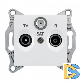Розетка телевизионная оконечная ТV-FМ-SАТ, Белый, серия Sedna, Schneider Electric