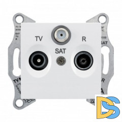 Розетка телевизионная оконечная ТV-FМ-SАТ, Белый, серия Sedna, Schneider Electric