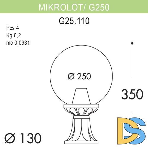 Уличный светильник Fumagalli Microlot/G250 G25.110.000.BYE27