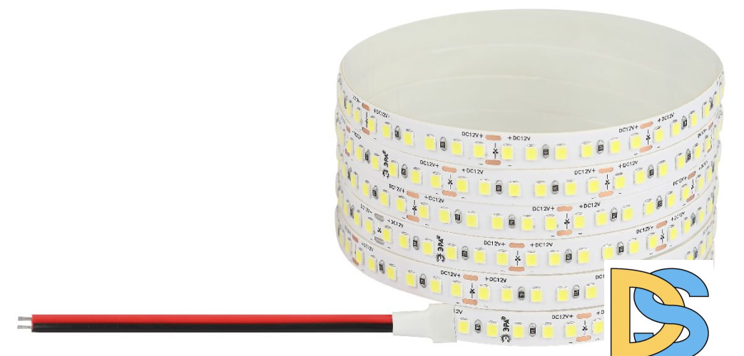 Светодиодная лента Эра 12В 2835 14,4Вт/м 6500K 5м IP20 LS2835-14,4-180-12-6500K-IP20-1 year-5m Б0059905