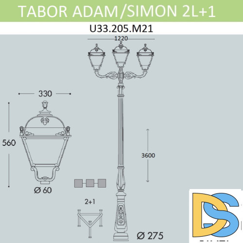 Садовый светильник Fumagalli U33.205.M21.AXH27