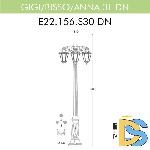 Садовый светильник Fumagalli E22.156.S30.AXF1RDN