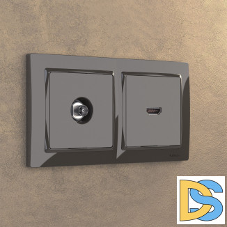 ТВ-розетка оконечная  (серо-коричневый) WL07-TV