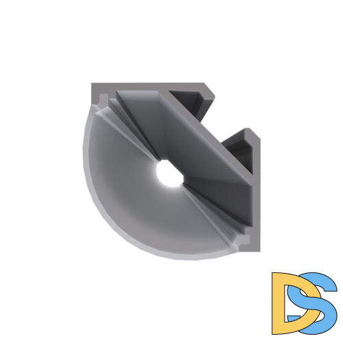 Профиль угловой накладной Apeyron ширина ленты до 10мм (рассеиватель, заглушки - 2шт) 08-08