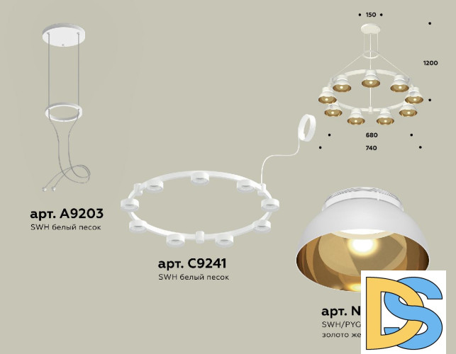 Подвесная люстра Ambrella Light Traditional (A9203, C9241, N8144) XR92031702
