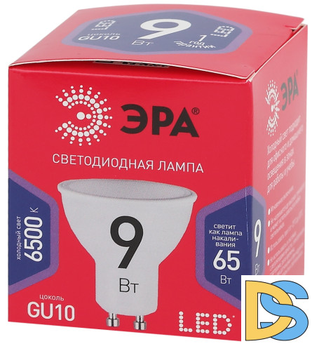 Лампа светодиодная Эра GU10 9W 6500K LED MR16-9W-865-GU10 R Б0045352