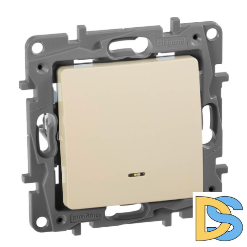 Переключатель одноклавишный Legrand Etika с подсветкой 10A 250V слоновая кость 672315