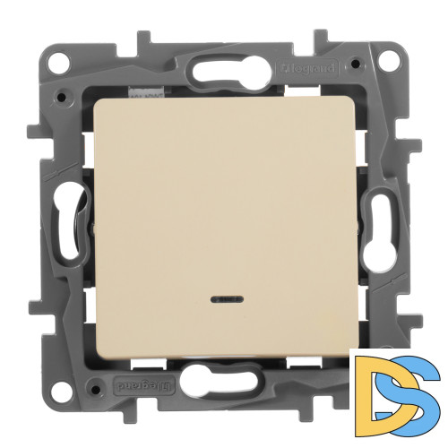 Переключатель одноклавишный Legrand Etika с подсветкой 10A 250V слоновая кость 672315