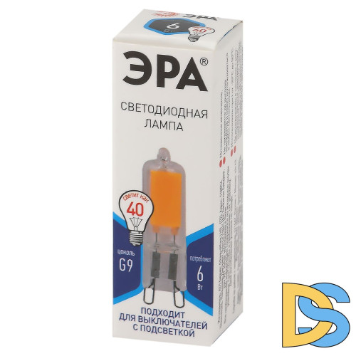 Лампа светодиодная Эра G9 6W 4000K LED JCD-6W-GL-840-G9 Б0049086