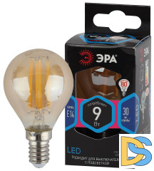 Лампа светодиодная Эра E14 9W 4000K F-LED P45-9W-840-E14 gold Б0047028