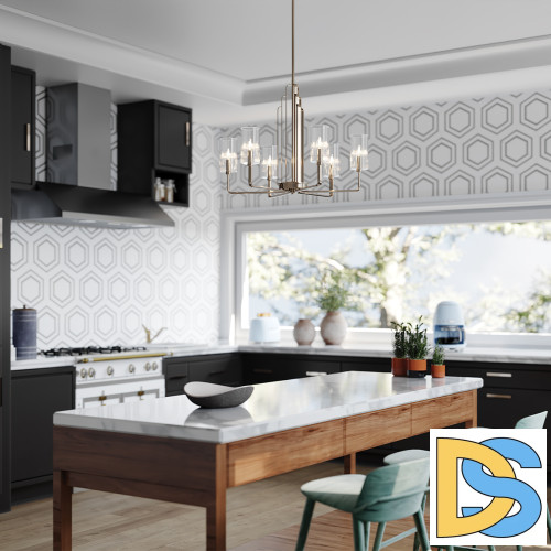 Люстра на штанге Kichler Kimrose QN-KIMROSE6-PN