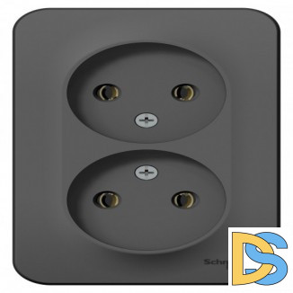 Розетка 2-ая б/з без шторок 16А,250В, изолир пластина Schneider Blanca Антрацит