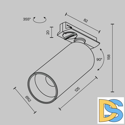 Трековый однофазный светильник Maytoni Focus Led TR021-1-12W3K-W-BBS