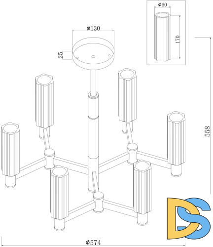 Люстра на штанге Freya Ambra FR5167PL-06BS