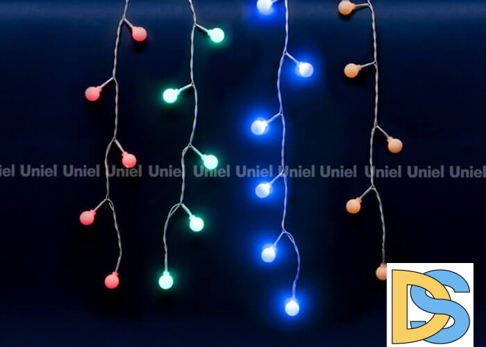 Светодиодная гирлянда (11130) Uniel занавес Радуга 220V разноцветный ULD-E2405-100/DTA MULTI IP20 RAINBOW