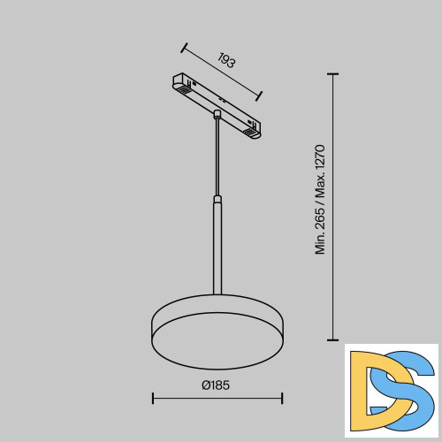 Трековый магнитный светильник Maytoni Plato TR123-4-15W-DS-B