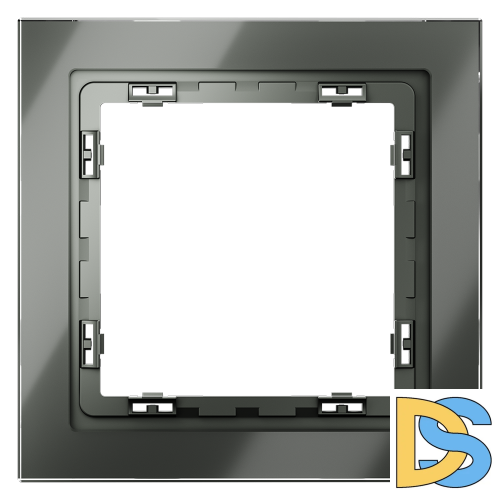 Рамка стеклянная VOLTUM S70 на 1 пост, (титан, стекло)