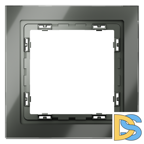 Рамка стеклянная VOLTUM S70 на 1 пост, (титан, стекло)