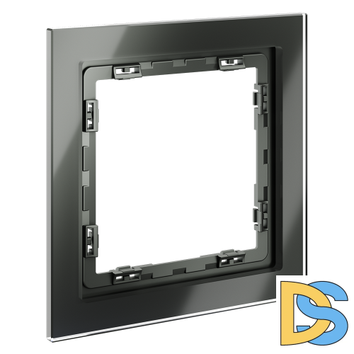 Рамка стеклянная VOLTUM S70 на 1 пост, (титан, стекло)