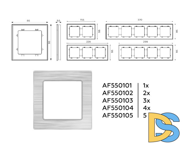 Рамка трехместная Ambrella Volt Platos AF550103