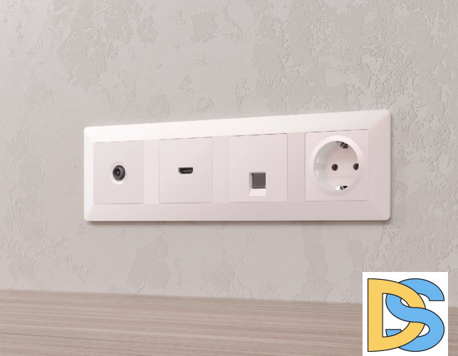 Лицевая панель для розетки с/з Ambrella Volt Alfa AP2060