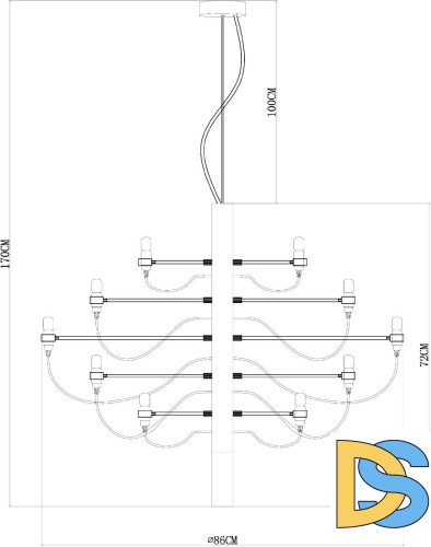 Подвесная люстра Divinare Molto 8030/17 LM-30
