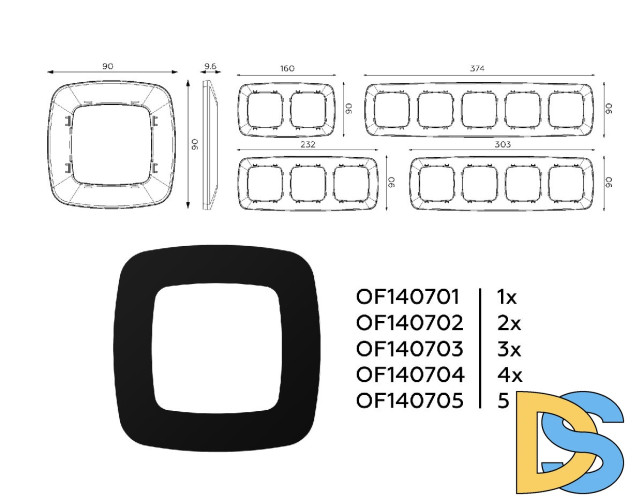 Рамка трехместная Ambrella Volt Ecta OF140703